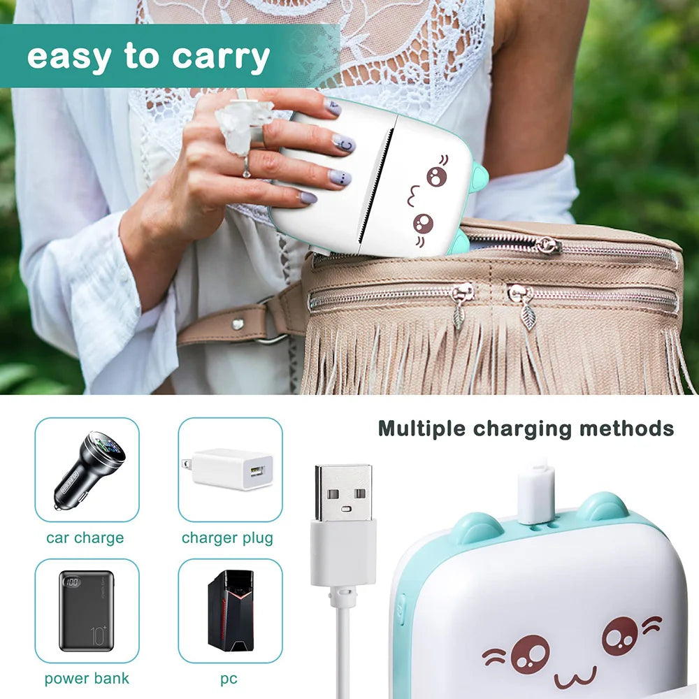 Mini Printer Portable Bluetooth Wireless Smart
