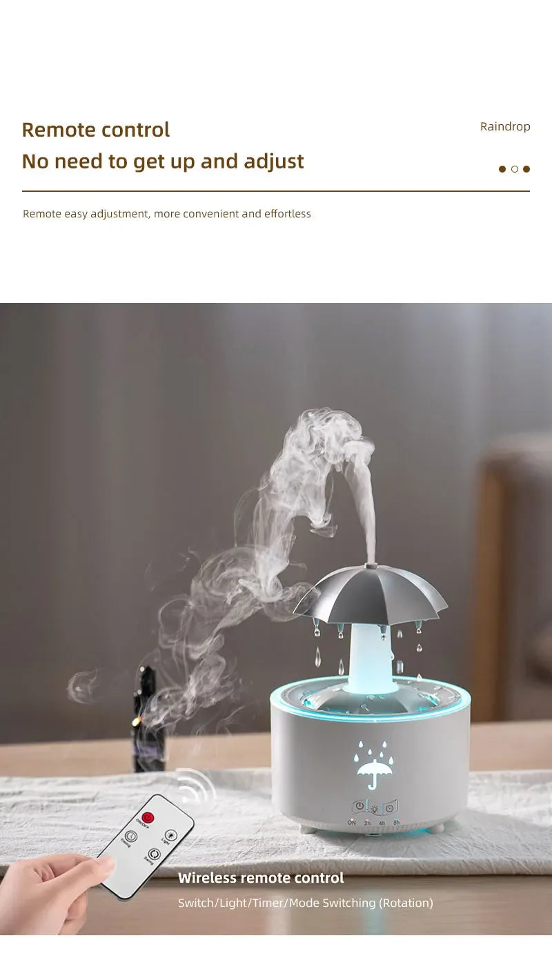 Creative Umbrella Water Drop Air Humidifier with Colorful Light