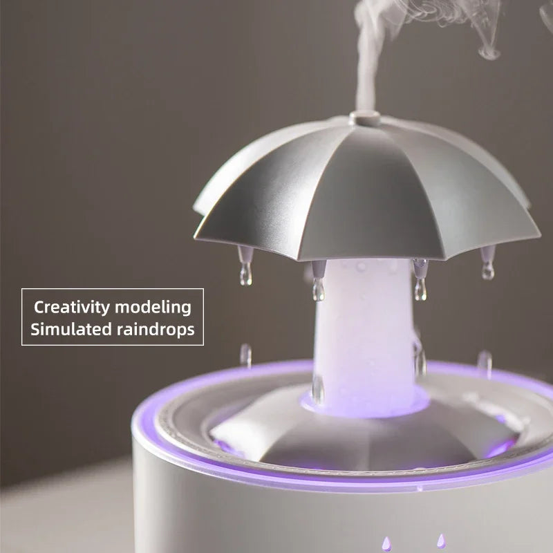 Creative Umbrella Water Drop Air Humidifier with Colorful Light