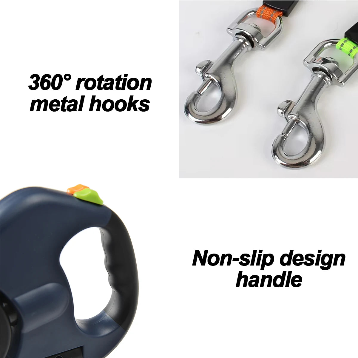 Double-Ended Dog Leash 3m Retractable Traction Rope Dual Head Walking