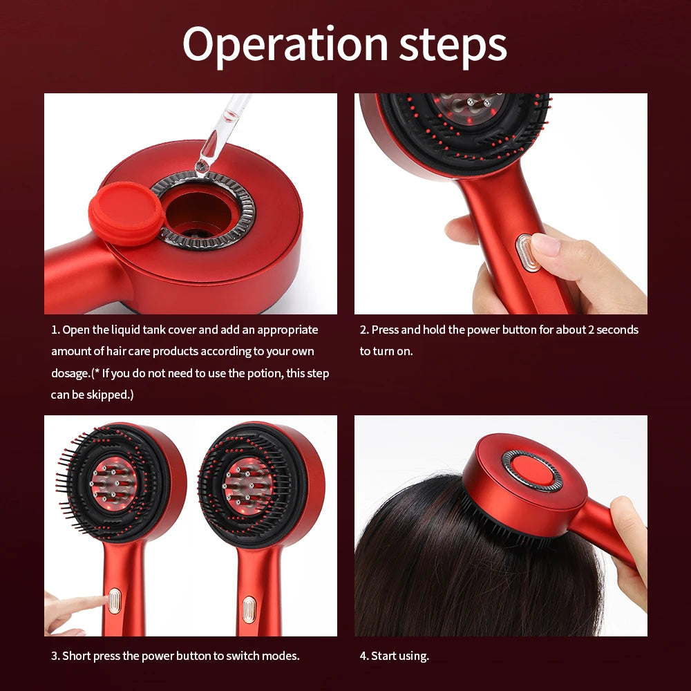 Electric Massage Comb Portable Red Light Laser Comb for Hair Follicle Hair Follicles