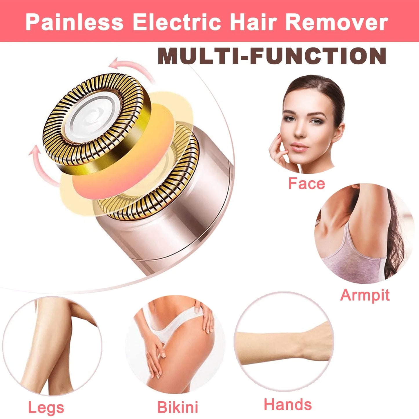 Portable Lipstick-Style Electric Hair Remover for Women