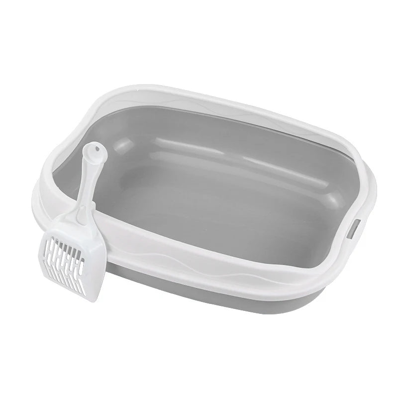 Semi-Enclosed Spatter-Proof Cat Litter Box