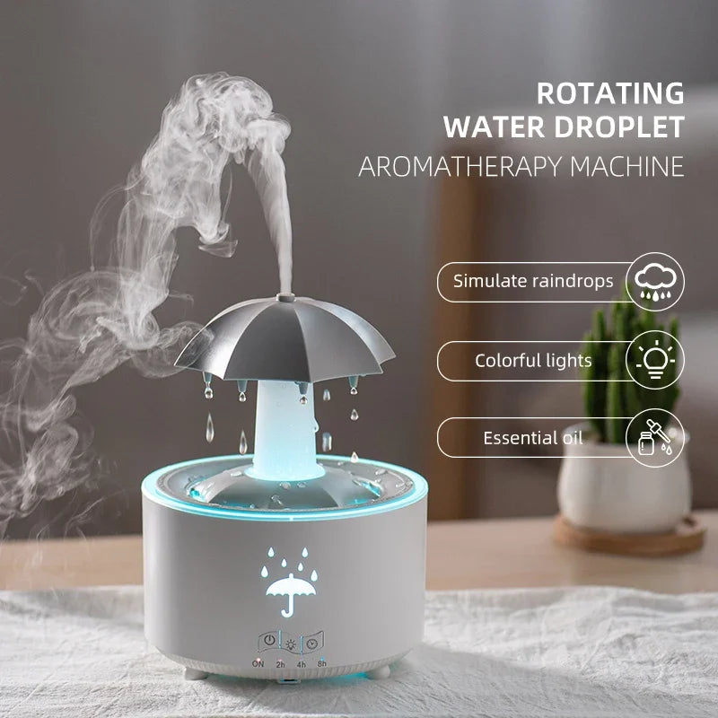 Creative Umbrella Water Drop Air Humidifier with Colorful Light