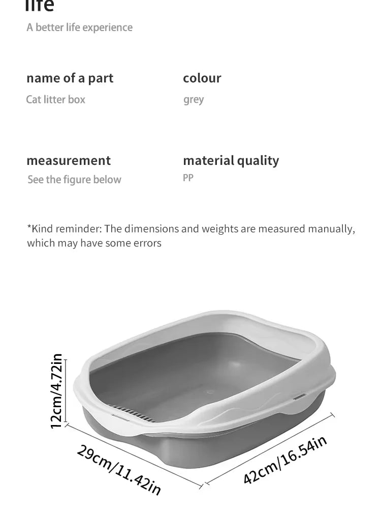 Semi-Enclosed Spatter-Proof Cat Litter Box