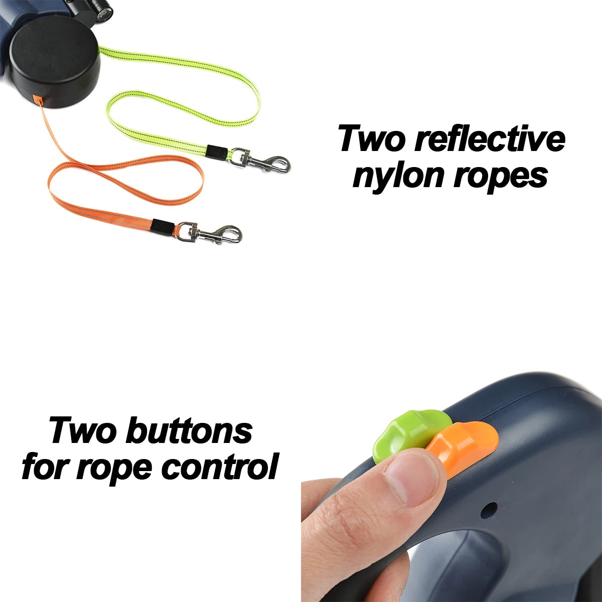 Double-Ended Dog Leash 3m Retractable Traction Rope Dual Head Walking