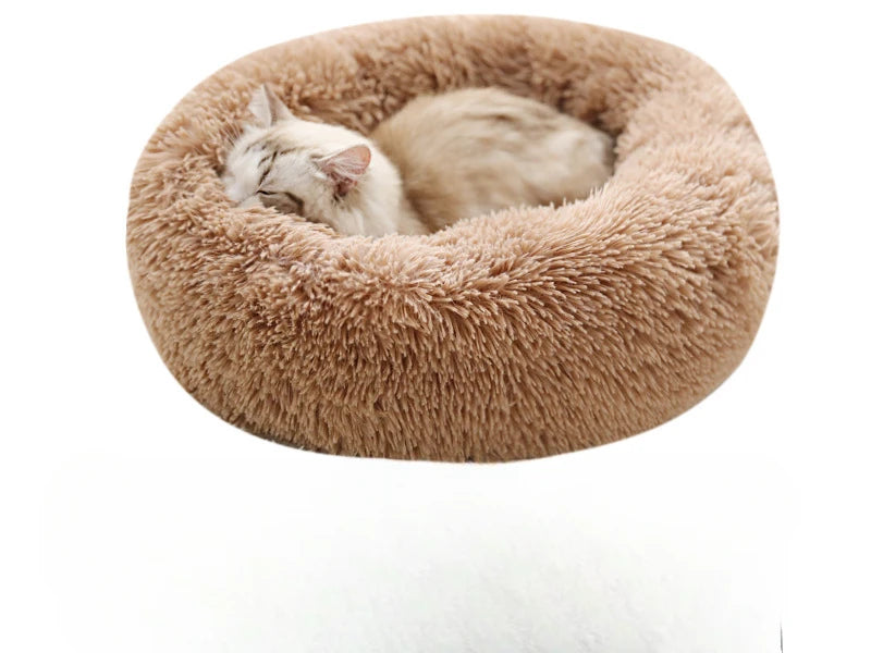 Plush Winter Pet Nest – Warm, Round, Detachable & Washable Bed for Cats and Dogs, Cozy Home Décor for All Seasons
