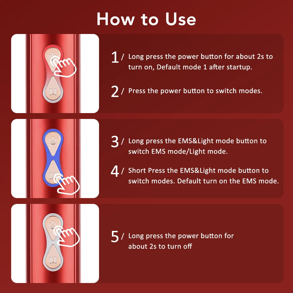 Electric Massage Comb Portable Red Light Laser Comb for Hair Follicle Hair Follicles