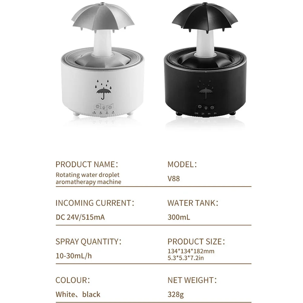 Creative Umbrella Water Drop Air Humidifier with Colorful Light