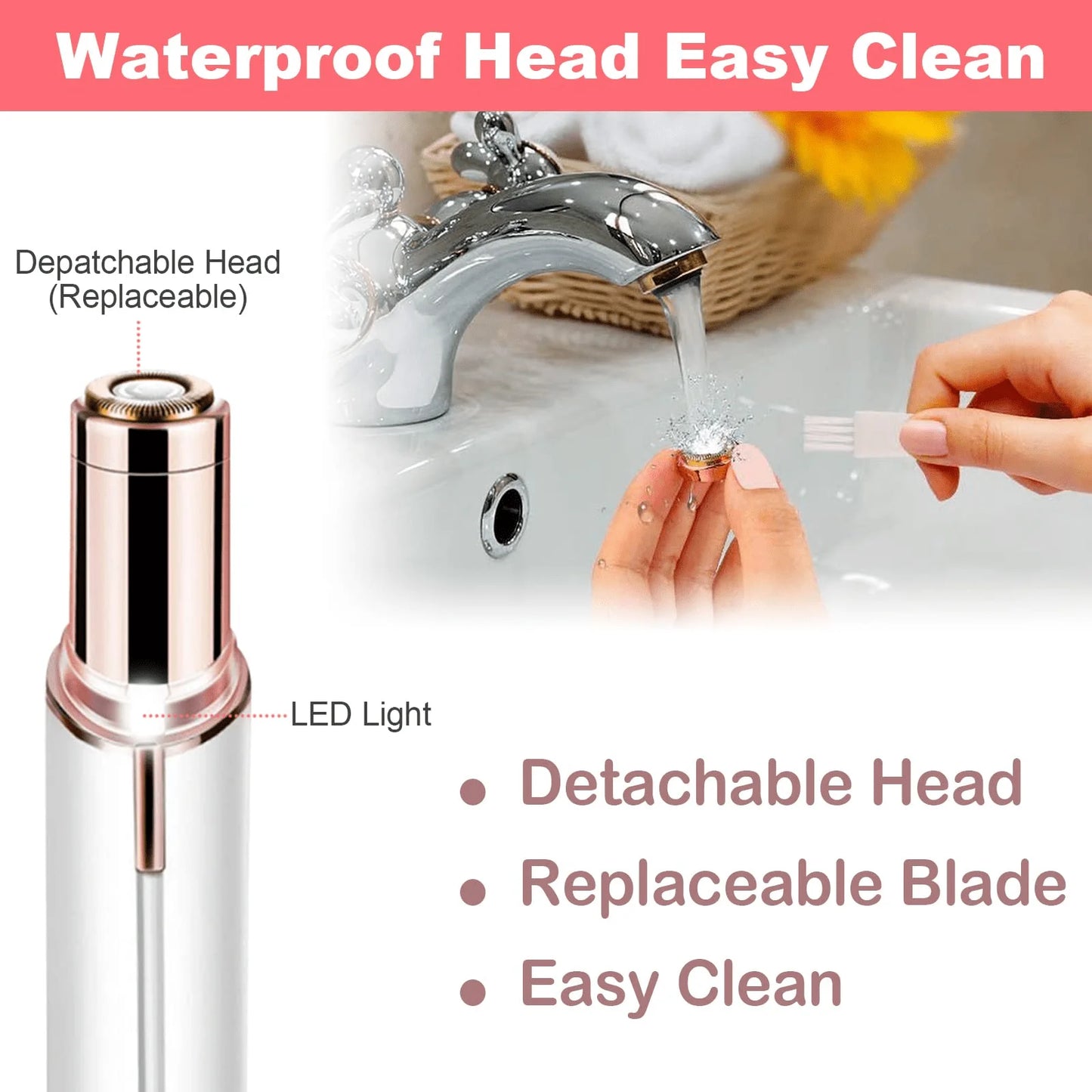 Portable Lipstick-Style Electric Hair Remover for Women