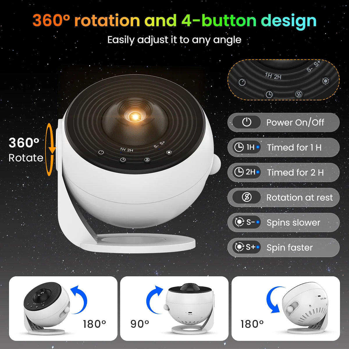 Galaxy Starry Projector Pro Version Larger LED Light,