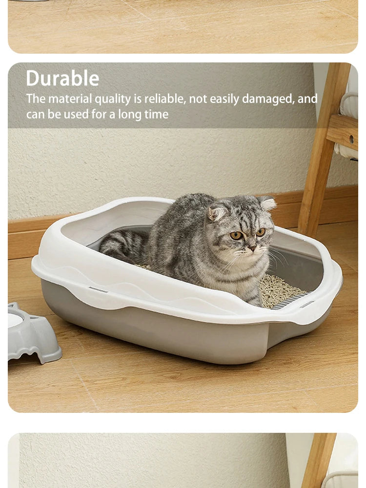 Semi-Enclosed Spatter-Proof Cat Litter Box