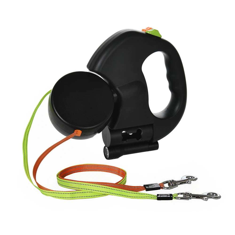 Double-Ended Dog Leash 3m Retractable Traction Rope Dual Head Walking