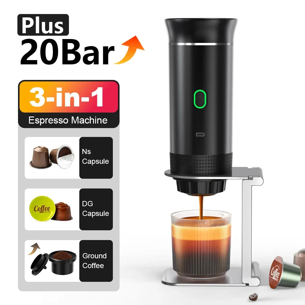 Wireless Portable Electric Espresso Machine – Ideal for Car, Home, and Camping Use