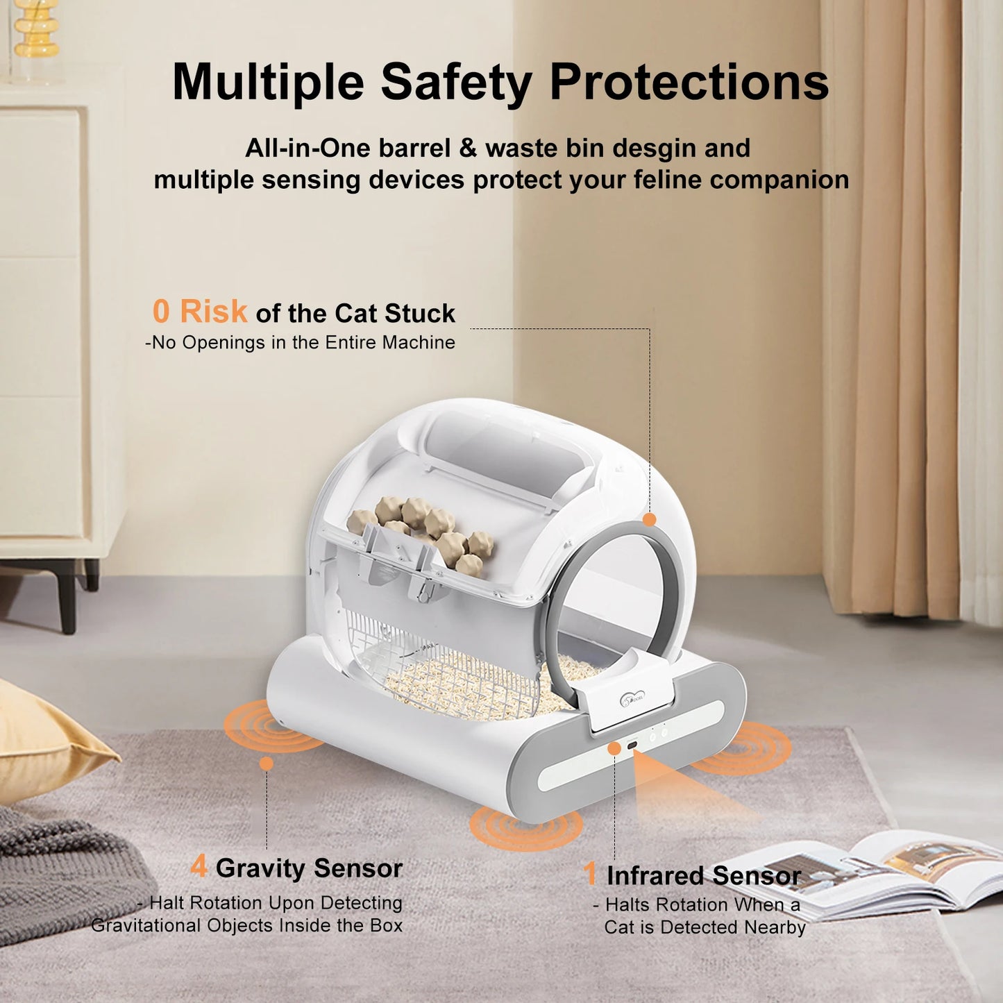 Smart Automatic Self-Cleaning Cat Litter Box