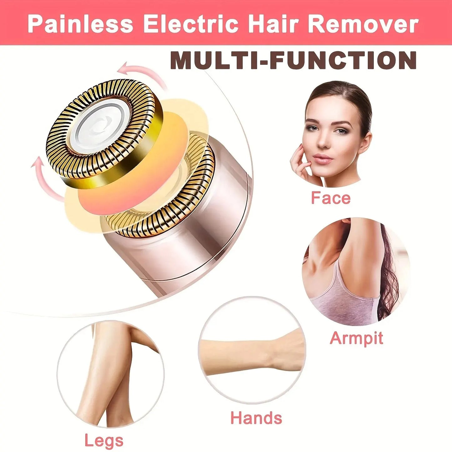 Portable Lipstick-Style Electric Hair Remover for Women