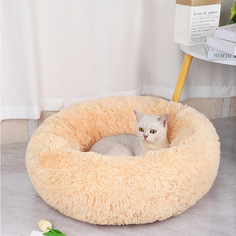 Plush Winter Pet Nest – Warm, Round, Detachable & Washable Bed for Cats and Dogs, Cozy Home Décor for All Seasons