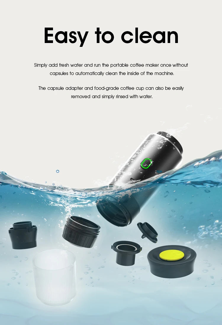 Wireless Portable Electric Espresso Machine – Ideal for Car, Home, and Camping Use