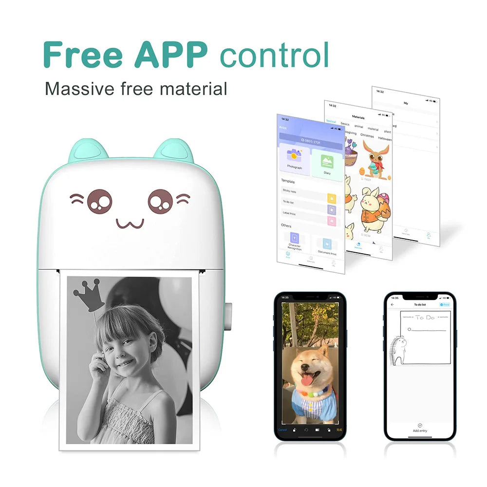 Mini Printer Portable Bluetooth Wireless Smart