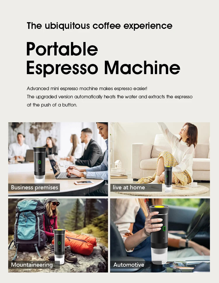 Wireless Portable Electric Espresso Machine – Ideal for Car, Home, and Camping Use