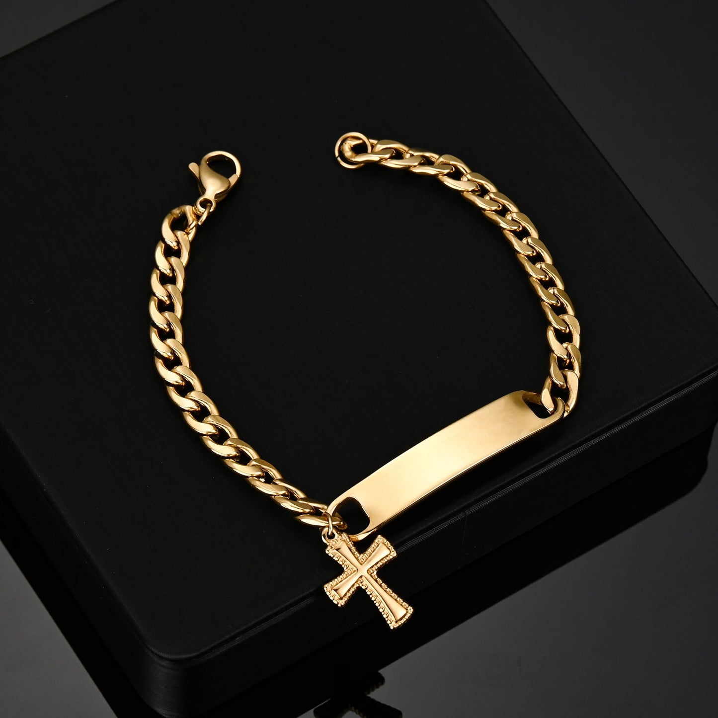 Atoztide Personalized Cross & Heart Bracelet