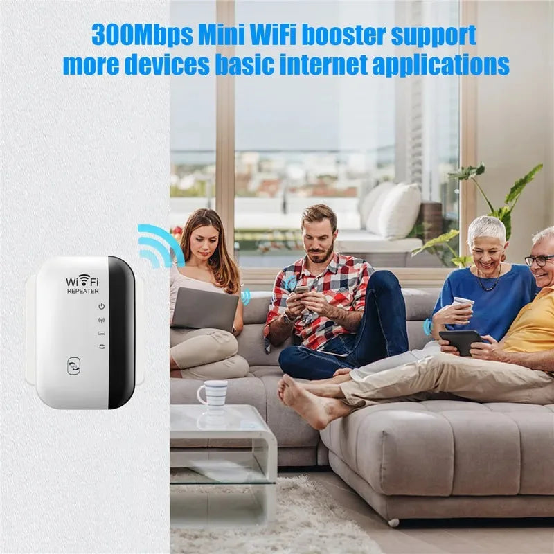 300Mbps Wireless WiFi Repeater – Signal Amplifier for Home/Office