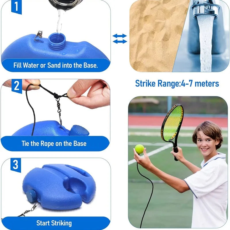 1 Set Tennis Trainer With Tennis Bounce Ball And Practice Ropes