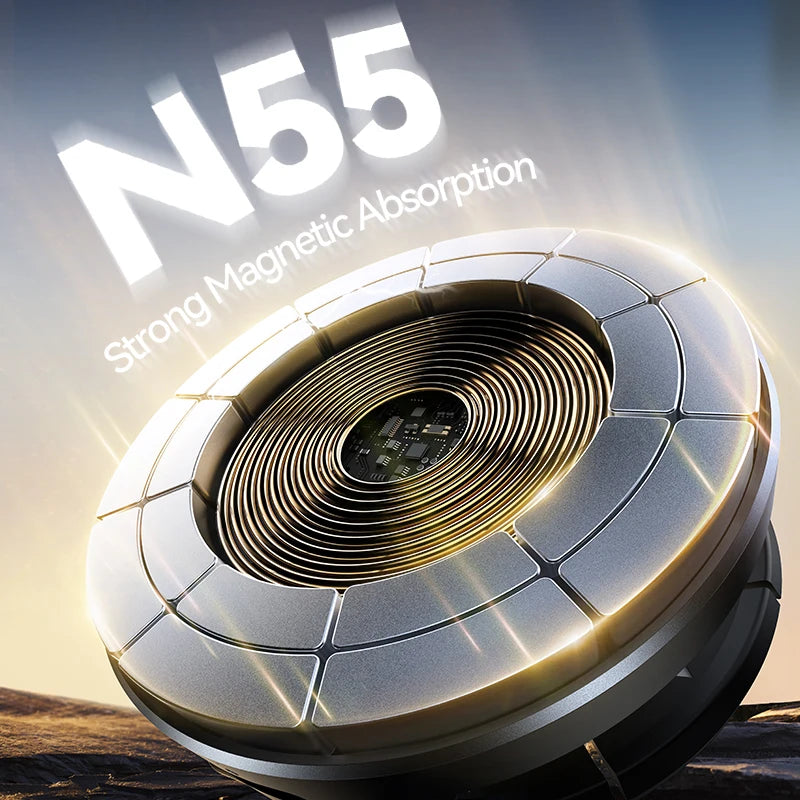 Magnetic Car Mount N55 Strong Magnet 15W Wireless Charging 360° Rotation