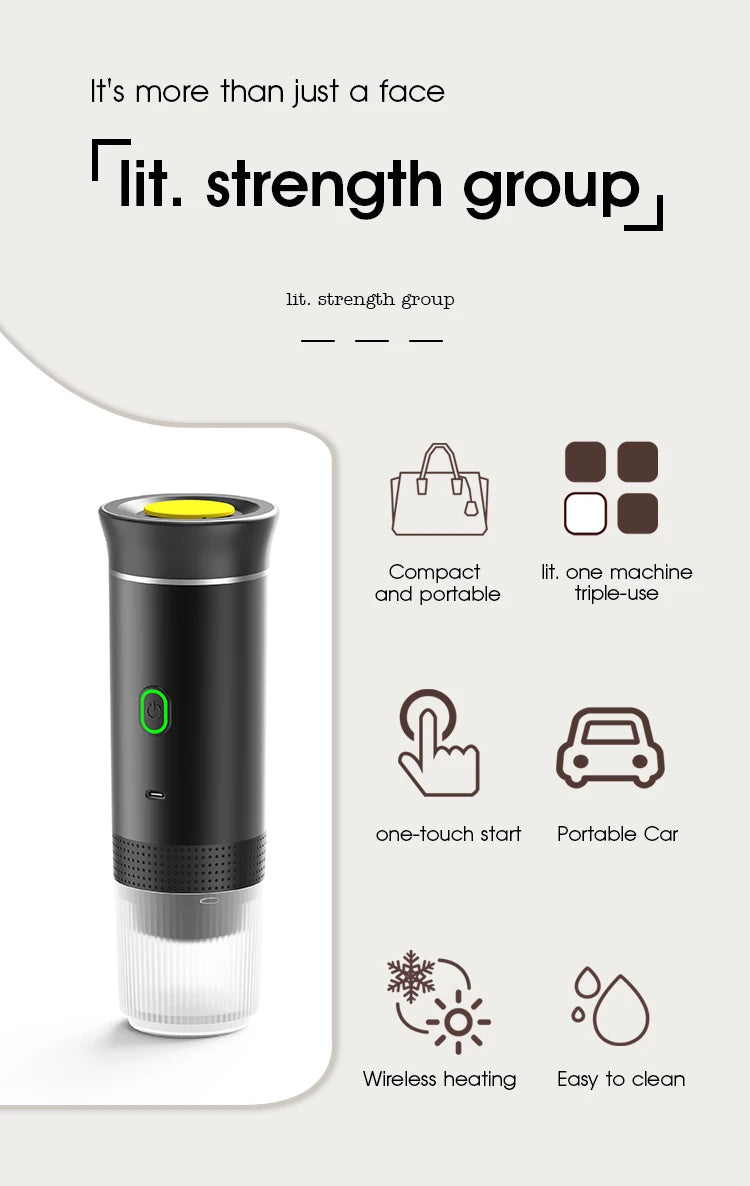 Wireless Portable Electric Espresso Machine – Ideal for Car, Home, and Camping Use