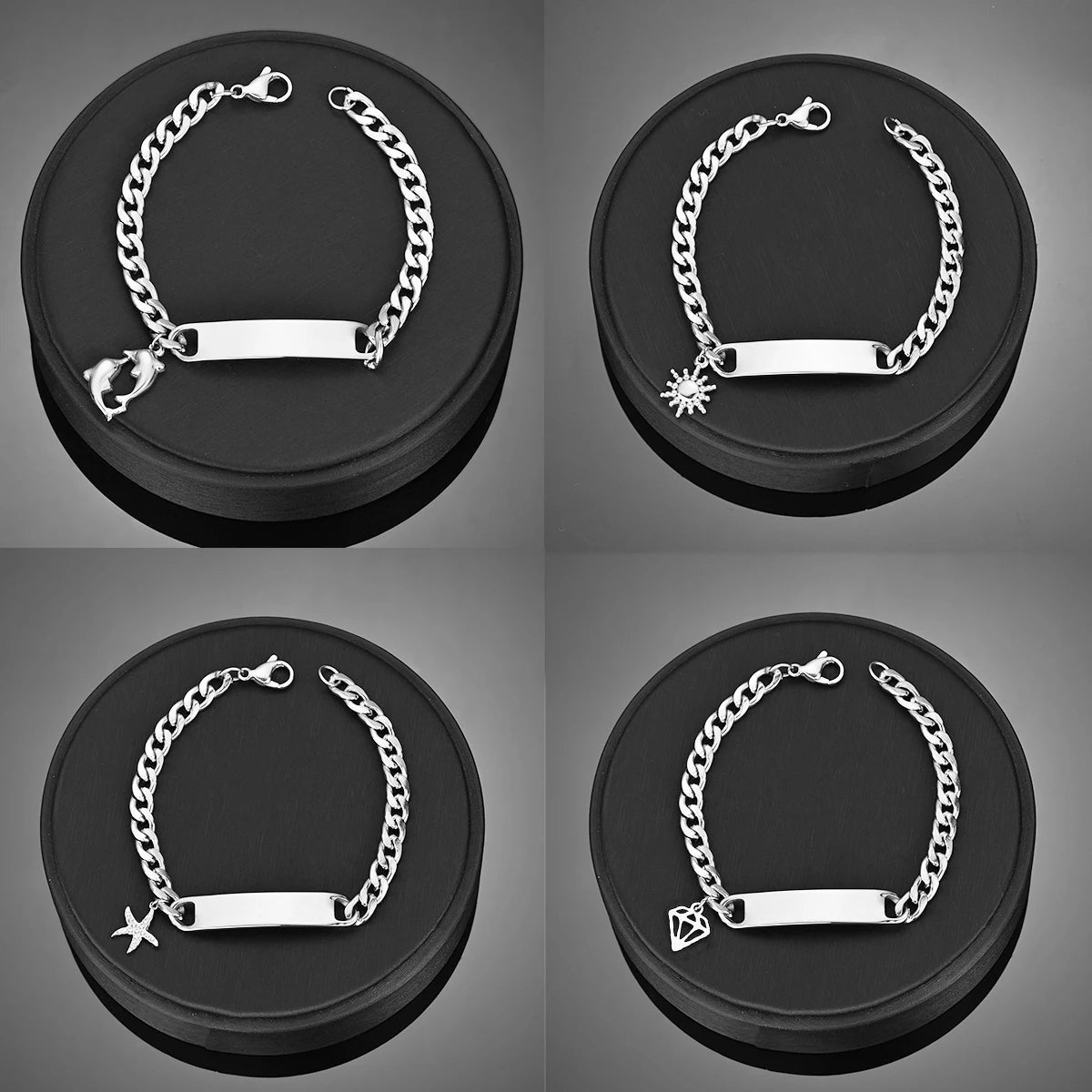 Atoztide Personalized Cross & Heart Bracelet