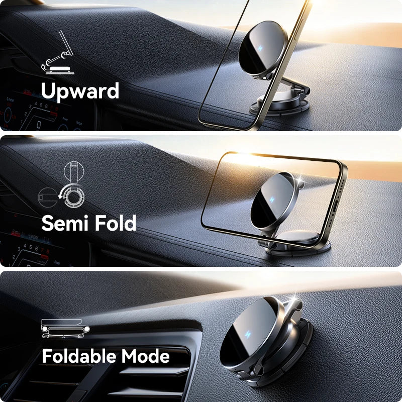 Magnetic Car Mount N55 Strong Magnet 15W Wireless Charging 360° Rotation