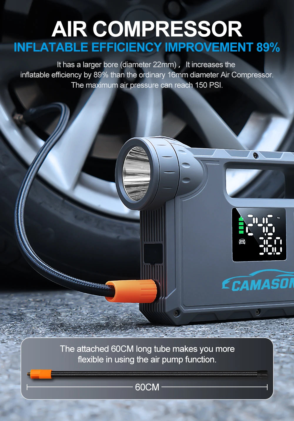 Car Jump Starter  Air Pump  12000-18000mAh Power Bank