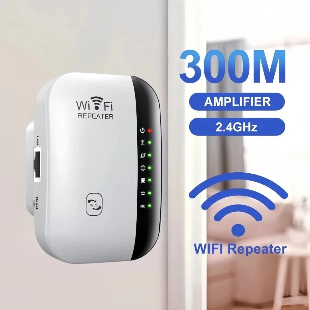 300Mbps Wireless WiFi Repeater – Signal Amplifier for Home/Office