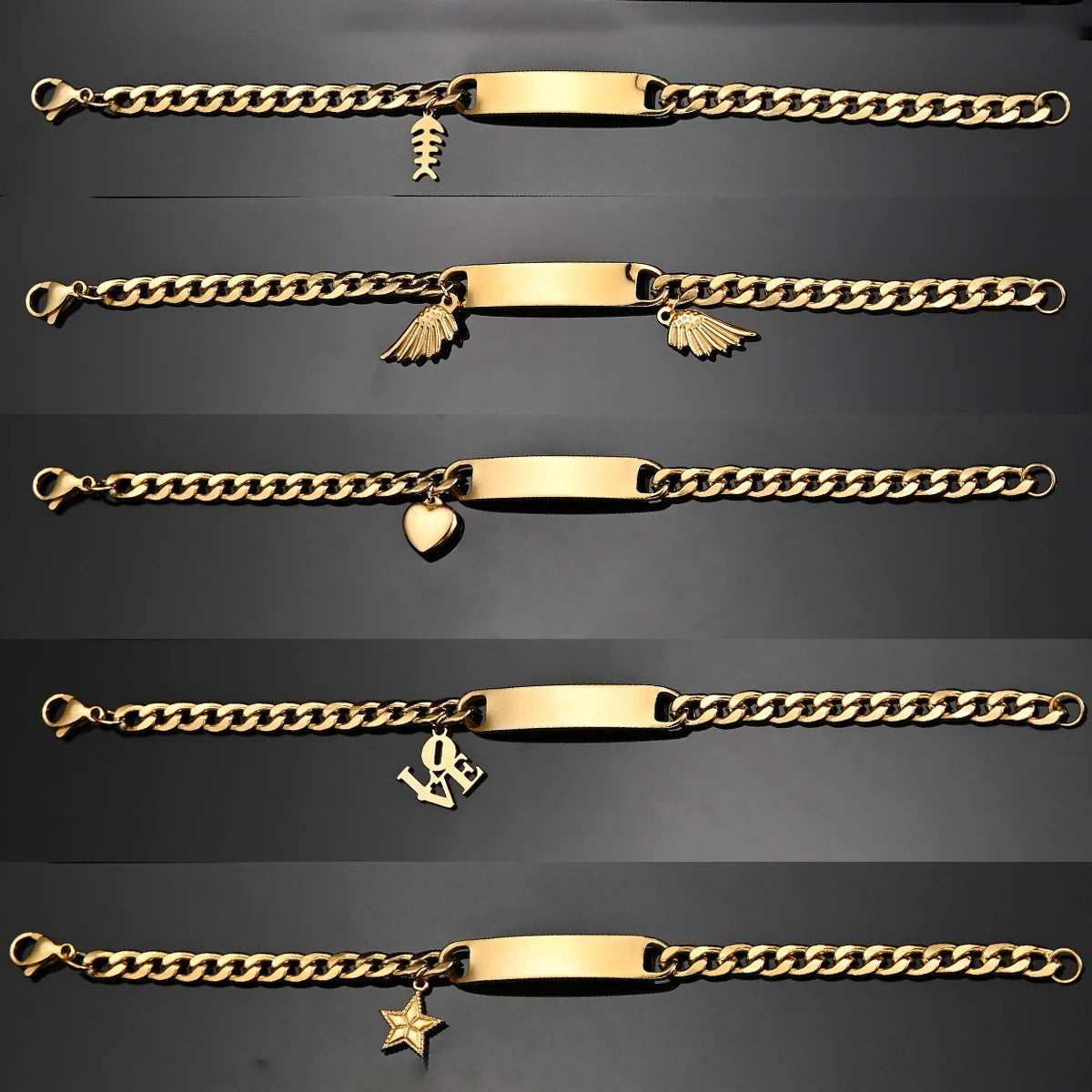 Atoztide Personalized Cross & Heart Bracelet