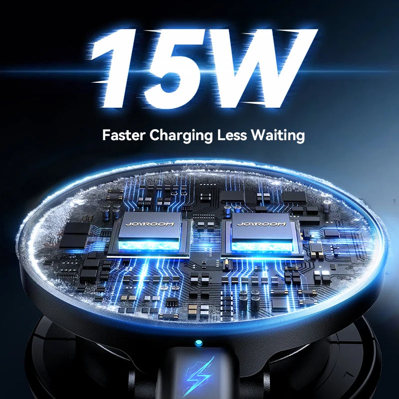 Magnetic Car Mount N55 Strong Magnet 15W Wireless Charging 360° Rotation