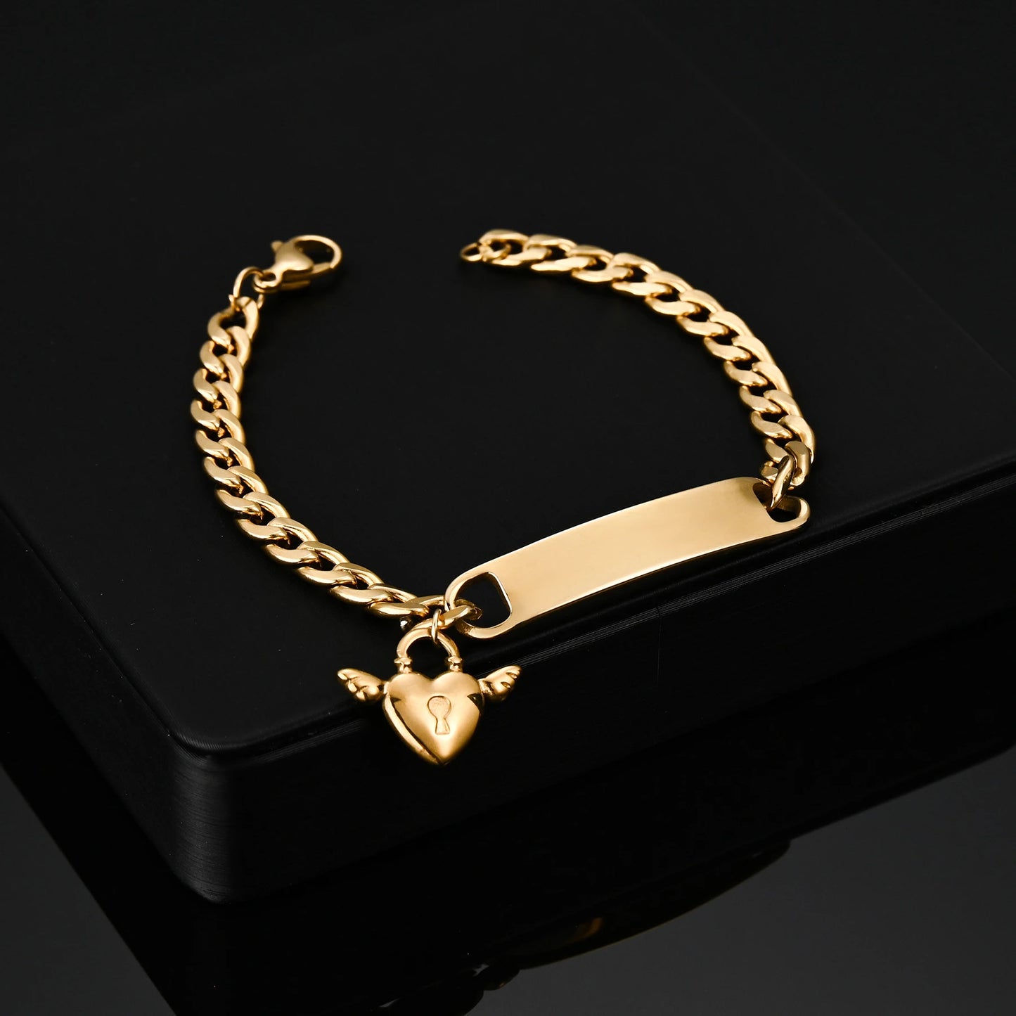 Atoztide Personalized Cross & Heart Bracelet