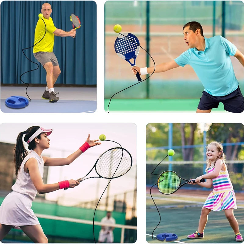 1 Set Tennis Trainer With Tennis Bounce Ball And Practice Ropes