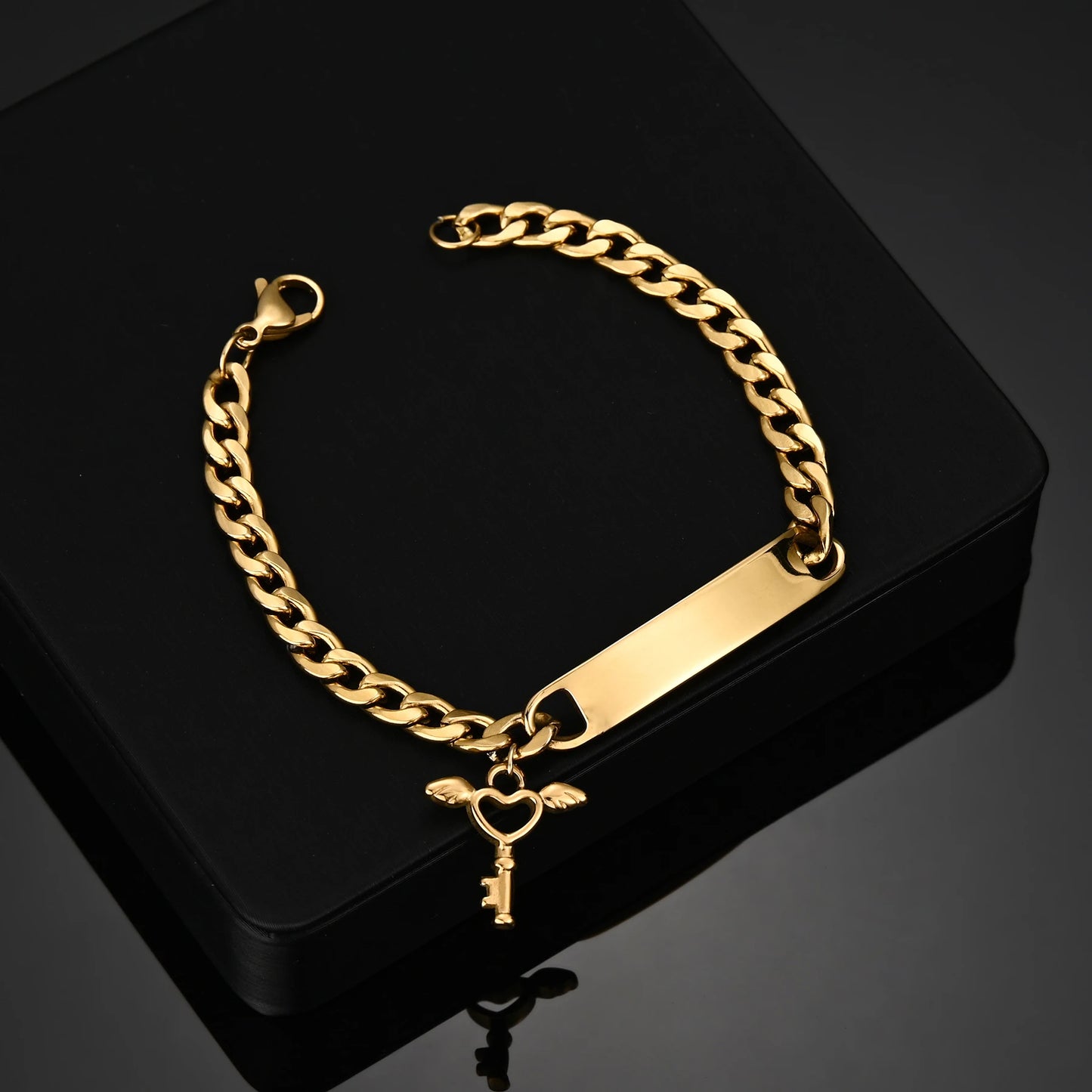 Atoztide Personalized Cross & Heart Bracelet