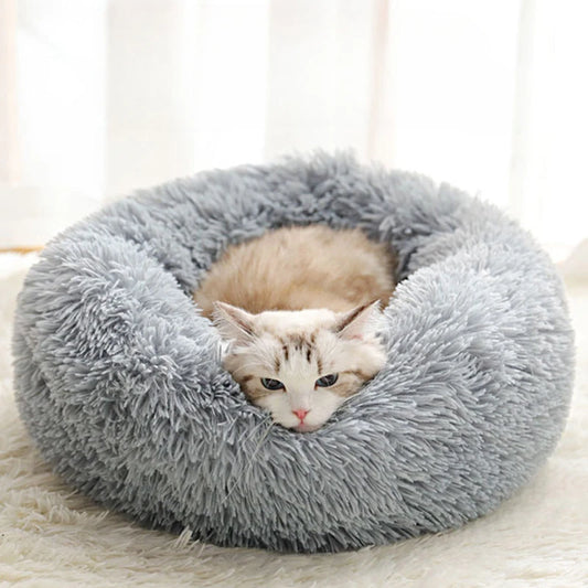 Plush Winter Pet Nest – Warm, Round, Detachable & Washable Bed for Cats and Dogs, Cozy Home Décor for All Seasons