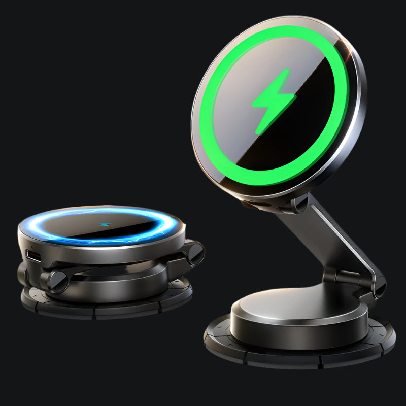 Magnetic Car Mount N55 Strong Magnet 15W Wireless Charging 360° Rotation