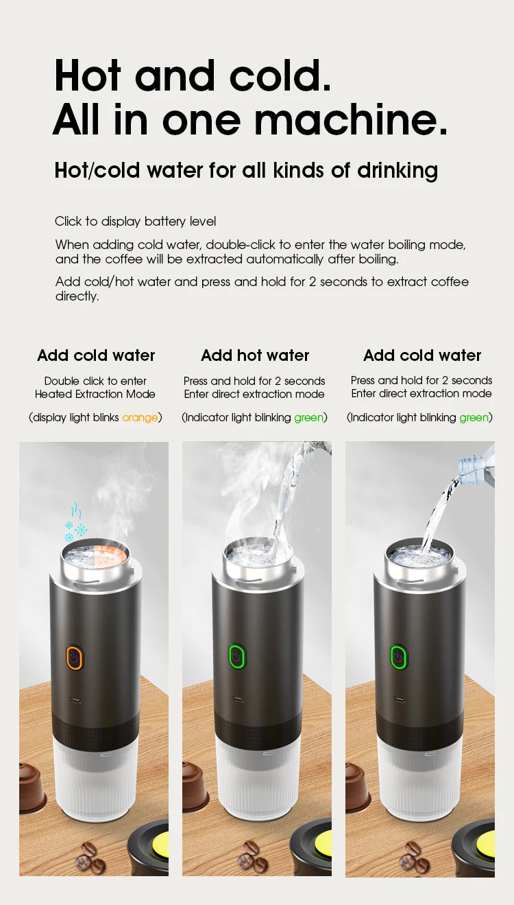 Wireless Portable Electric Espresso Machine – Ideal for Car, Home, and Camping Use