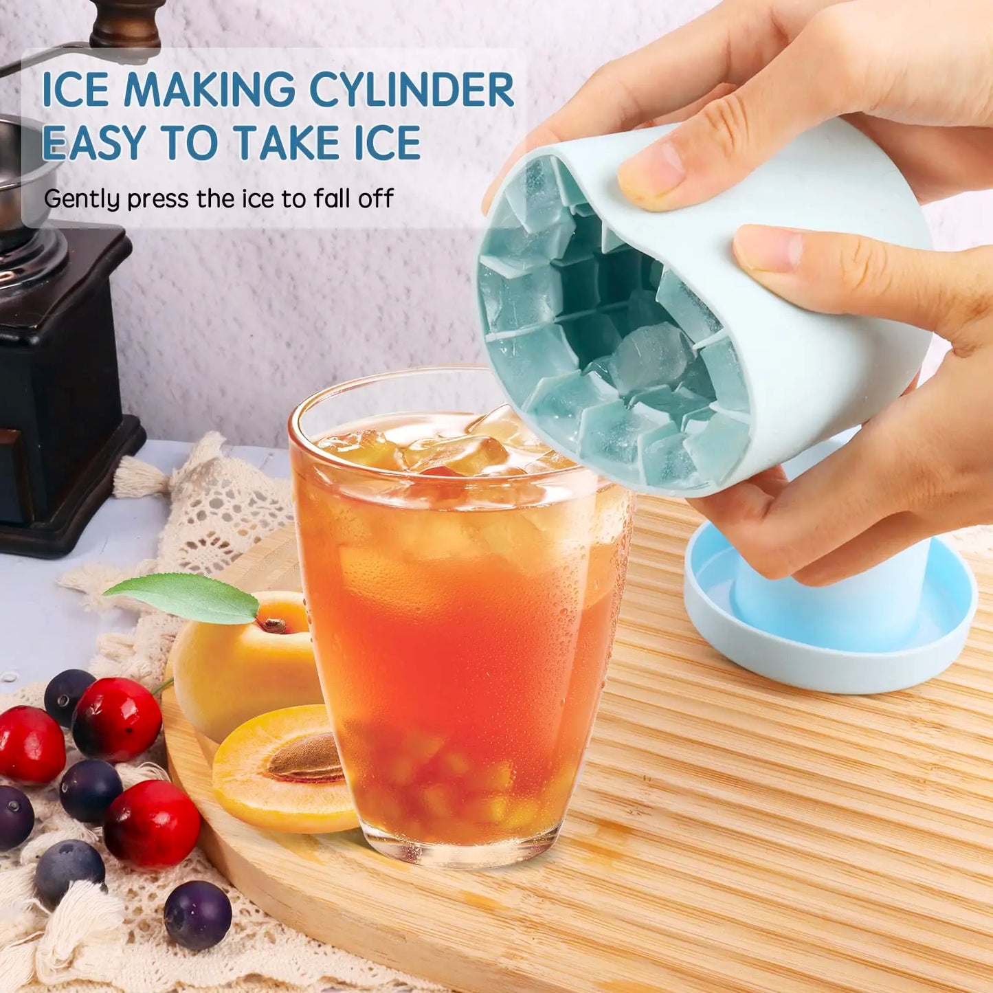 Silicone Round Ice Cube Mold & Bucket