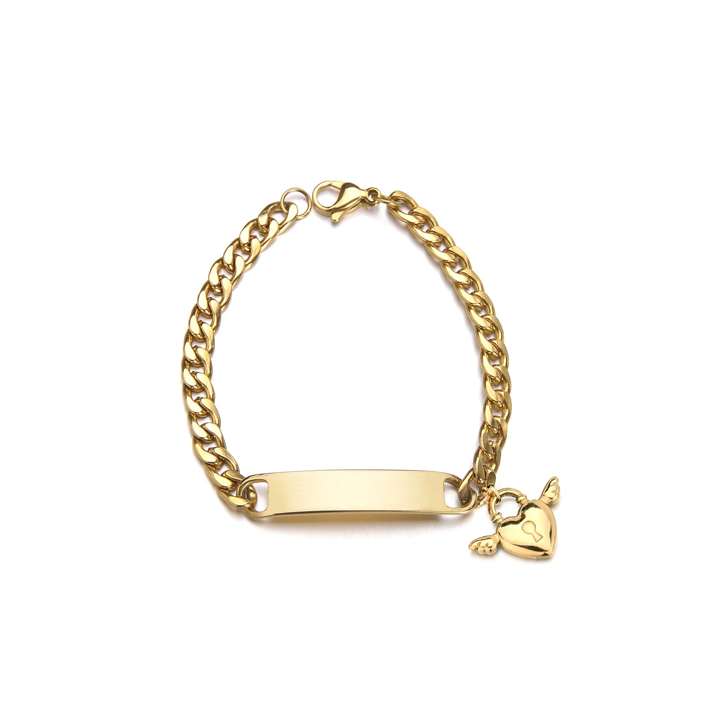 Atoztide Personalized Cross & Heart Bracelet