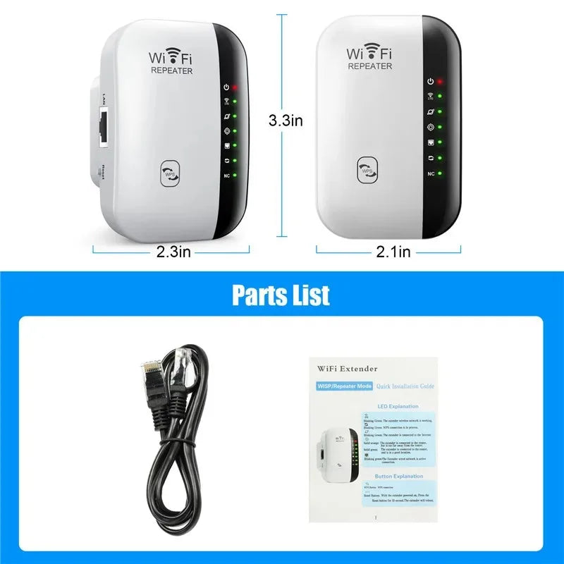 300Mbps Wireless WiFi Repeater – Signal Amplifier for Home/Office