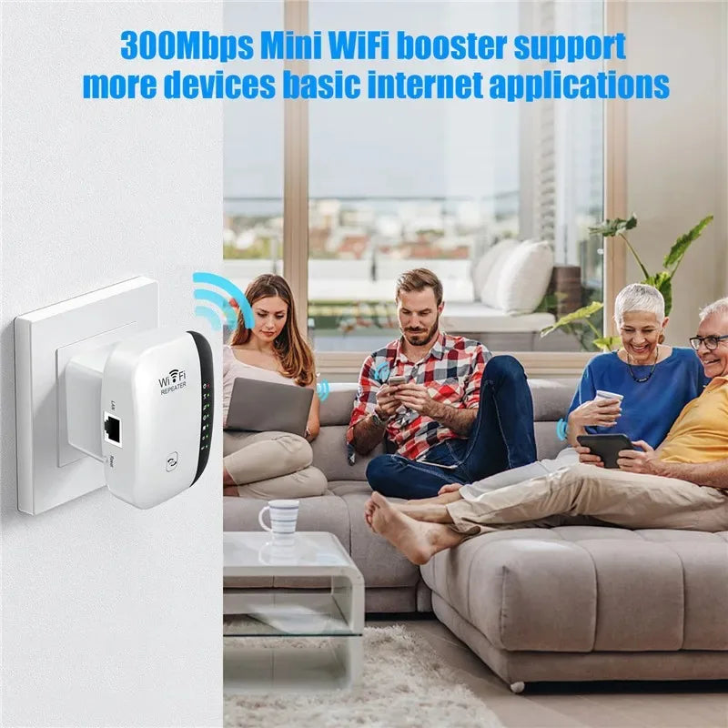 300Mbps Wireless WiFi Repeater – Signal Amplifier for Home/Office