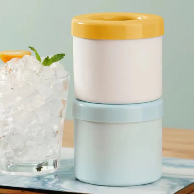 Silicone Round Ice Cube Mold & Bucket